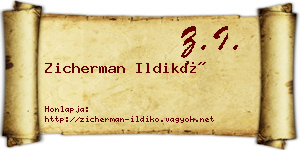 Zicherman Ildikó névjegykártya